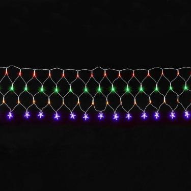 Imagem de Pisca De Led Rede Com Estrela Na Ponta 120l 3,5x0,5m 8 Modos 110v Cores Colorido