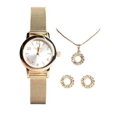 Imagem de Relógio Feminino Condor CO2035NWQ/K4K Kit Dourado-Feminino