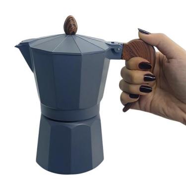Imagem de Cafeteira Italiana Alumínio Preto 6 Xicaras de Expresso 300ml Cabo Mad