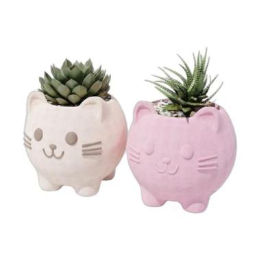 Imagem de Vaso Para Suculentas Gatinhos Cor:Cinza - Hyper3d, Cinza