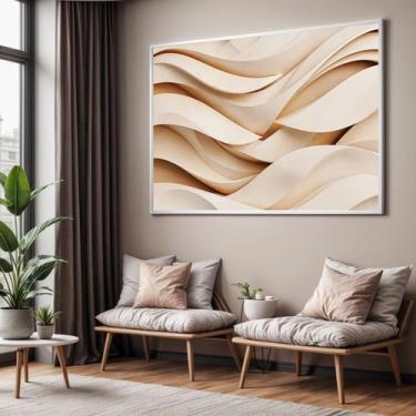 Imagem de Quadros Decorativos com Moldura Ondas em Relevo para Sala Quarto e Esc