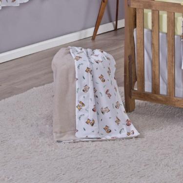 Imagem de Manta Baby Cobertor Bebe Dupla Face Menino Menina 1,15 X