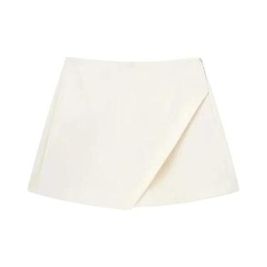 Imagem de Saia Mini Assimétrica Preta De Cintura Alta Para Mulheres, Moda De Ver