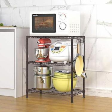 Imagem de Estante Aço 3 Prateleiras Preta 90 Cm Com Forros - Maxime Utilidades