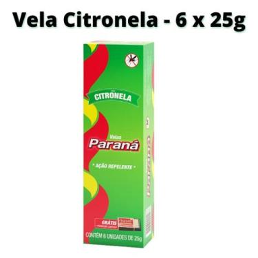 Imagem de Vela Citronela Palito Aromática Paraná Repelente com 1 Pacote de 6 x 2