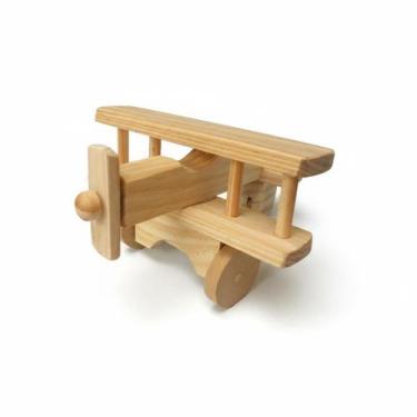 Imagem de Avião Infantil Madeira Pinus Cru Mdf Colori Sem Pregos 15X17 - Mar art