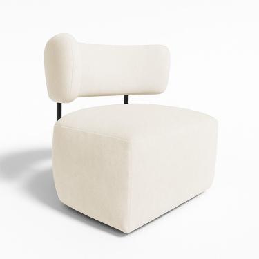 Imagem de Poltrona Decorativa Orgânica Mariana Bouclê Ferro Preto Cor Terracota