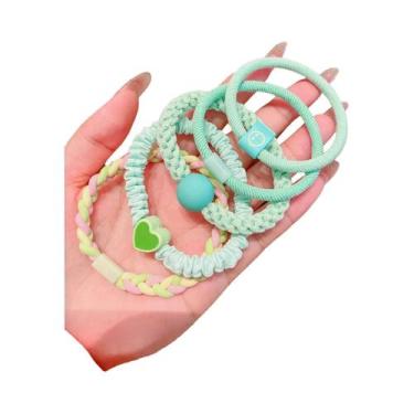 Imagem de Conjunto De Elásticos De Cabelo Coloridos Macaron Para Meninas, 5 Peça