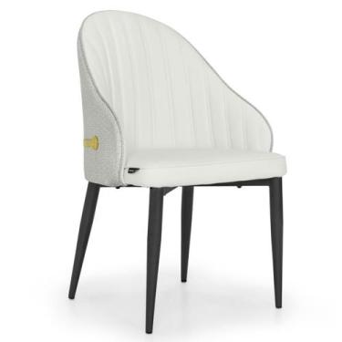 Imagem de Cadeira de Jantar Estofada Design La Martina - Branco - Magazine Decor