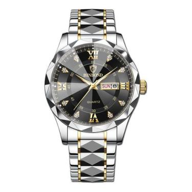 Imagem de Relógio impermeável que brilha no escuro com calendário duplo masculin