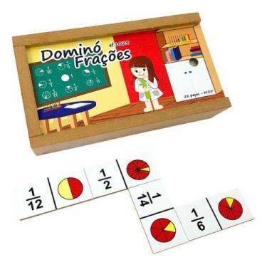 Imagem de Dominó Frações Jogo Pedagógico Matemática Brinquedos Educativos de Mad