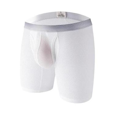 Imagem de Cuecas Boxer Masculinas De Malha Respirável Com Perna Longa, Roupa Ínt