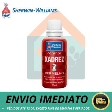 Imagem de Corante Xadrez Vermelho Pigmento Tinta Parede Sherwin Williams 50 ml -