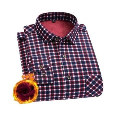 Imagem de Camisa Masculina plus Size De Manga Longa Grossa E Quente 7XL 8XL, Fle