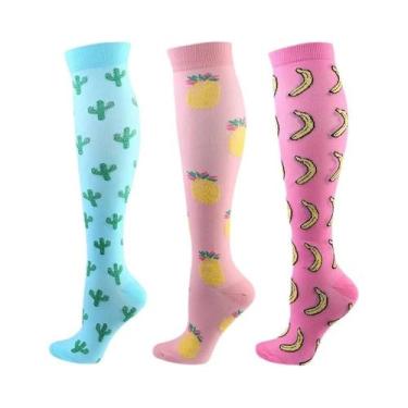 Imagem de Meias De Compressão Para Mulheres E Homens, 3 Pares, Altura Do Joelho,