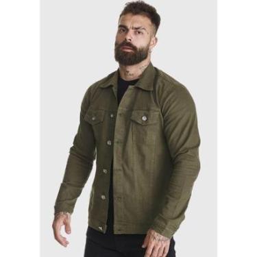 Imagem de Jaqueta Jeans HNO Jeans Premium Lisa Verde-Masculino
