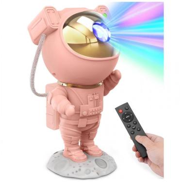 Imagem de Projetor de Galáxia Astronauta Rosa Estético Fofo para Quarto de Meninas Adolescentes, Luz Noturna de Estrelas com Controle Remoto