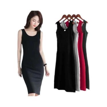 Imagem de Vestido Longo Sem Mangas plus Size Moda Coreana Camisola Sexy Casual D