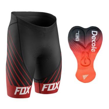 Imagem de Bermuda Ciclismo Fox Vermelha Forro Gel -, G