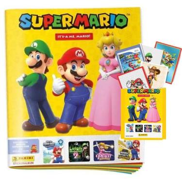 Imagem de Álbum de Figurinhas Super Mario 2026 + 120 Cromos Em 24 Envelopes Mari