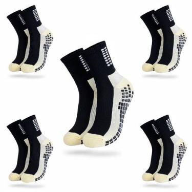 Imagem de Kit 5 Pares Meia Socks Antiderrapante Futebol Contra Torções - Areia E