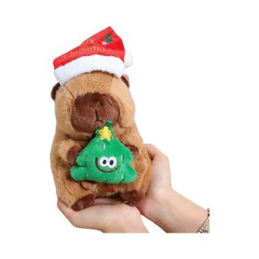 Imagem de Brinquedo De Pelúcia Capivara De Natal De 20cm, Boneco De Gengibre E B