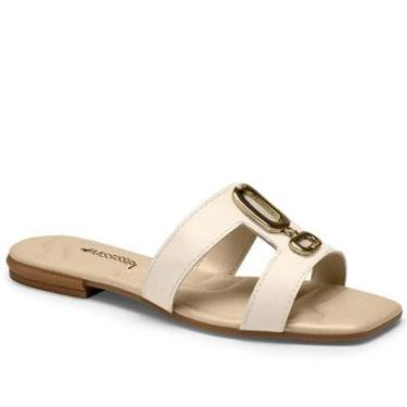 Imagem de Rasteirinha Feminina Mississipi Confortável Bico Quadrado Moda Casual Sandália sem salto MF692-Feminino