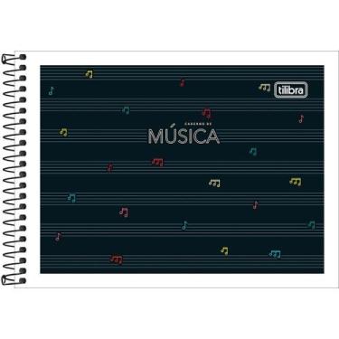 Imagem de Caderno Espiral Pequeno de Musica 48 Folhas Capa Flexivel 20,5 x 14,9c