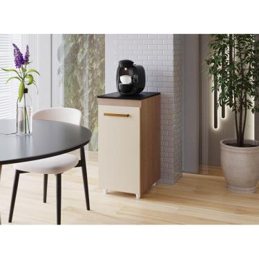 Imagem de Armário Multiuso Zoe 1 Porta Compacto para Cozinha e Área de Serviço Savana e Off White Mobília Decor