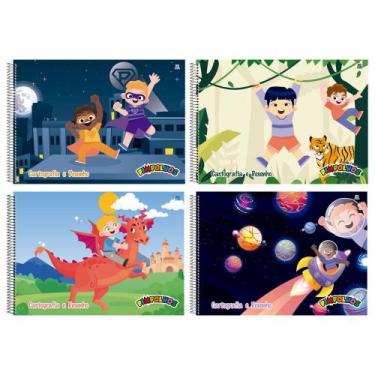 Imagem de Caderno desenho espiral capa dura 60 folhas pimpolhos masculino - sort