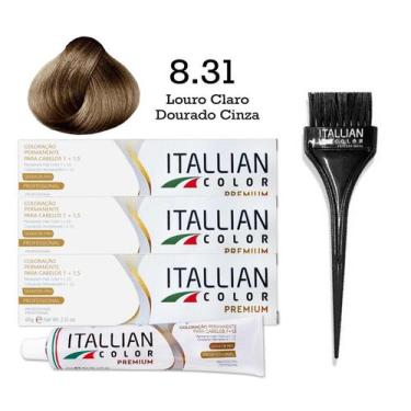 Imagem de 3 Unidades Coloração 8.31 Louro Claro Dourado Cinza  Itallian Color - 