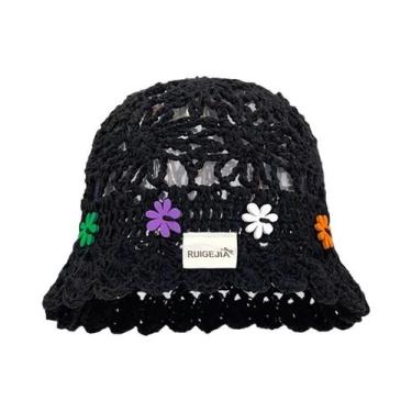 Imagem de Chapéu De Verão Feminino Coreano Feito À Mão Com Decoração De Flores, 