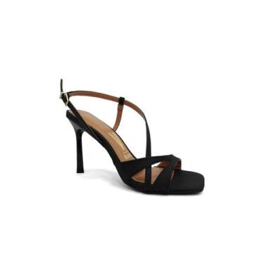 Imagem de Sandália Salto Alto Fino Preto Vizzano, 38