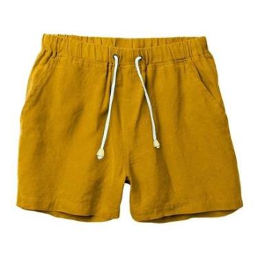 Imagem de Bermuda Masculina de Linho com Cordão Casual Conforto Praia e Dia a Dia-Masculino