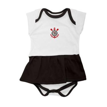 Imagem de Body Vestido Corinthians Torcida Baby Oficial - Infantil, G, Branco, P