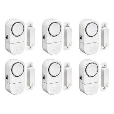 Imagem de Kit 06 Alarme Sonoro Invasão Residencial Porta Janela Portão - Kadê