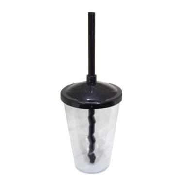 Imagem de 12 Copos Twister Com Tampa e Canudo Cristal Colorido 400ml - M&Ca Plás