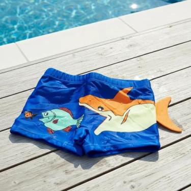 Imagem de Sunga 3D Infantil Boxer UV50+ Para Praia Piscina Natação Bebê Menino T