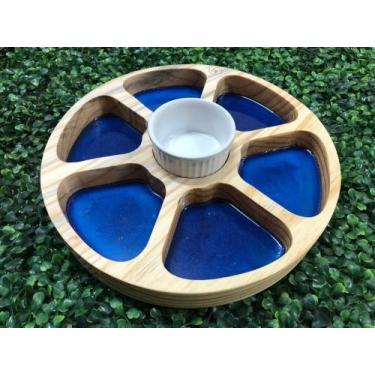 Imagem de Petisqueira de madeira e resina - Legno Fatto, Azul