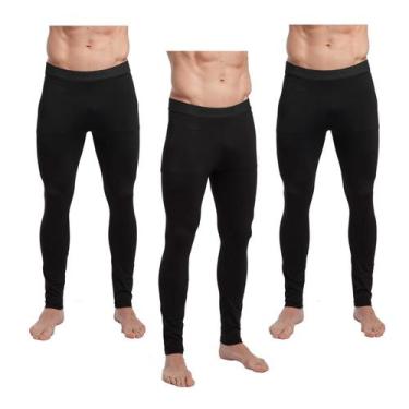 Imagem de Calça Térmica Segunda Pele Masculina Compressão Esportiva Tamanho Norm