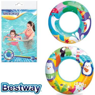 Imagem de BOIA CIRCULAR INFLAVEL ESTAMPAS SORTIDAS infantil piscina51CM DE Ø - B