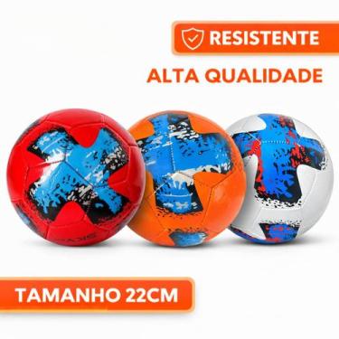 Imagem de Bola Futebol Campo Lazer Resistente Tamanho 5 PVC Cores Sortidas 22cm 