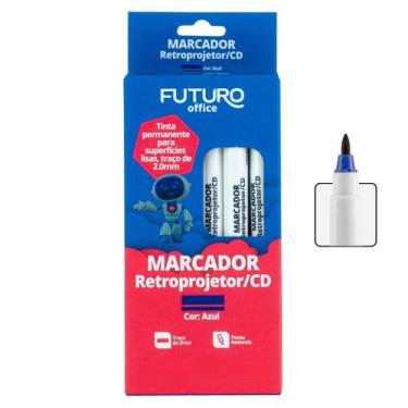 Imagem de 10 Canetas Marcador Retroprojetor Permanente 3mm Plástico Acrílico Vin