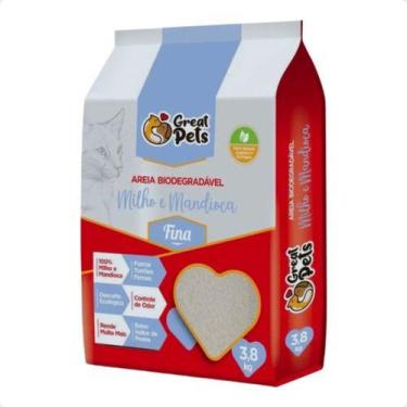 Imagem de Areia Great Pets Biodegradável Fina Para Gatos - 3,8 Kg
