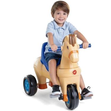 Imagem de Veículo para Bebê Potó 2 em 1 com Som de Cavalo Azul Calesita Brinquedos