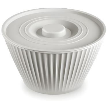 Imagem de Tigela Redonda com Tampa 4,25L Plástico para Armazenar Alimentos Cozinha Cinza Claro Usual Plastic Utilidades