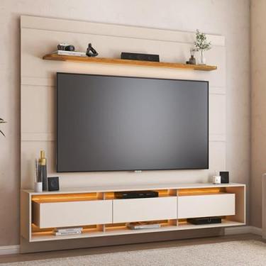 Imagem de Painel para TV 85 Polegadas com LED 220x217cm Madison - Espresso Móvei