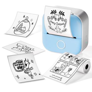 Imagem de Impressora Térmica de Adesivos Phomemo Mini T02 - com 1 Rolo de Papel 