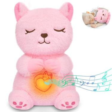 Imagem de Brinquedo de pelúcia Breathing Stuffed Animal Prewplam Pink Cat para b