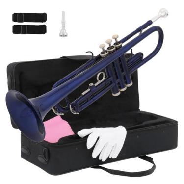 Imagem de Conjunto para Iniciantes Trompete Ktaxon Bb Standard Azul com Estojo